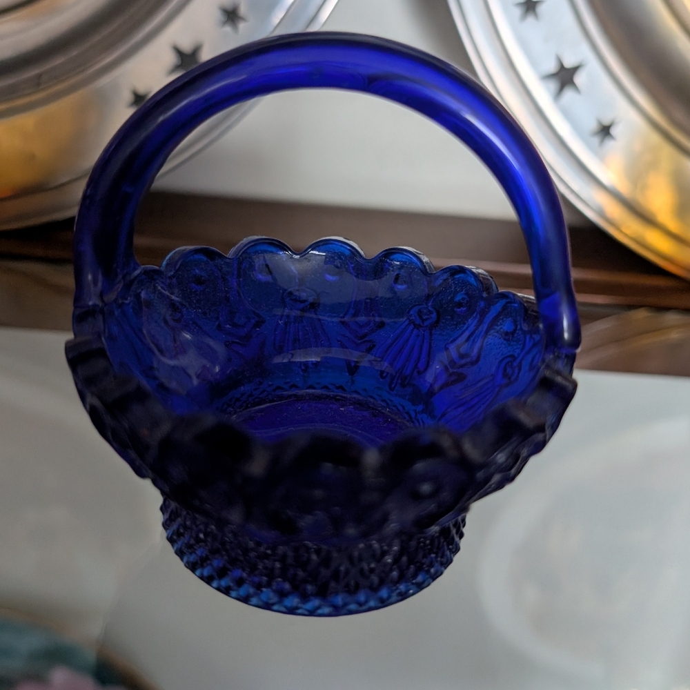 Cobalt Blue Glass Basket